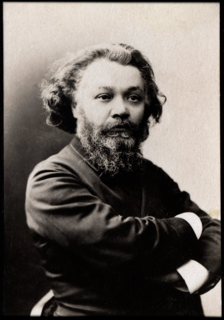 Portret Clovisa Huguesa (1851-1907), francuskiego poety, dziennikarza, dramaturga i powieściopisarza. autorstwa French Photographer