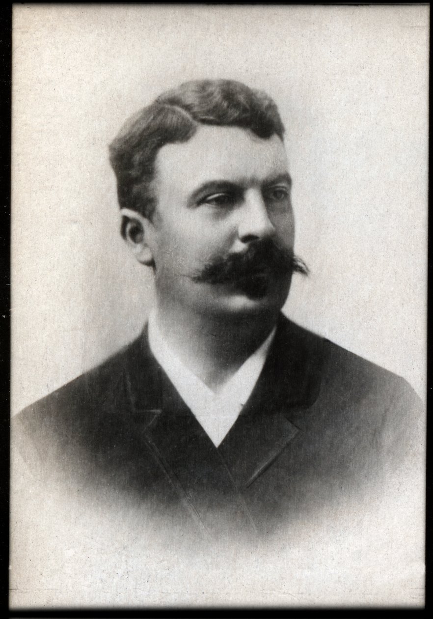 Portret Guy de Maupassant (1850-1893), francuskiego pisarza. autorstwa French Photographer