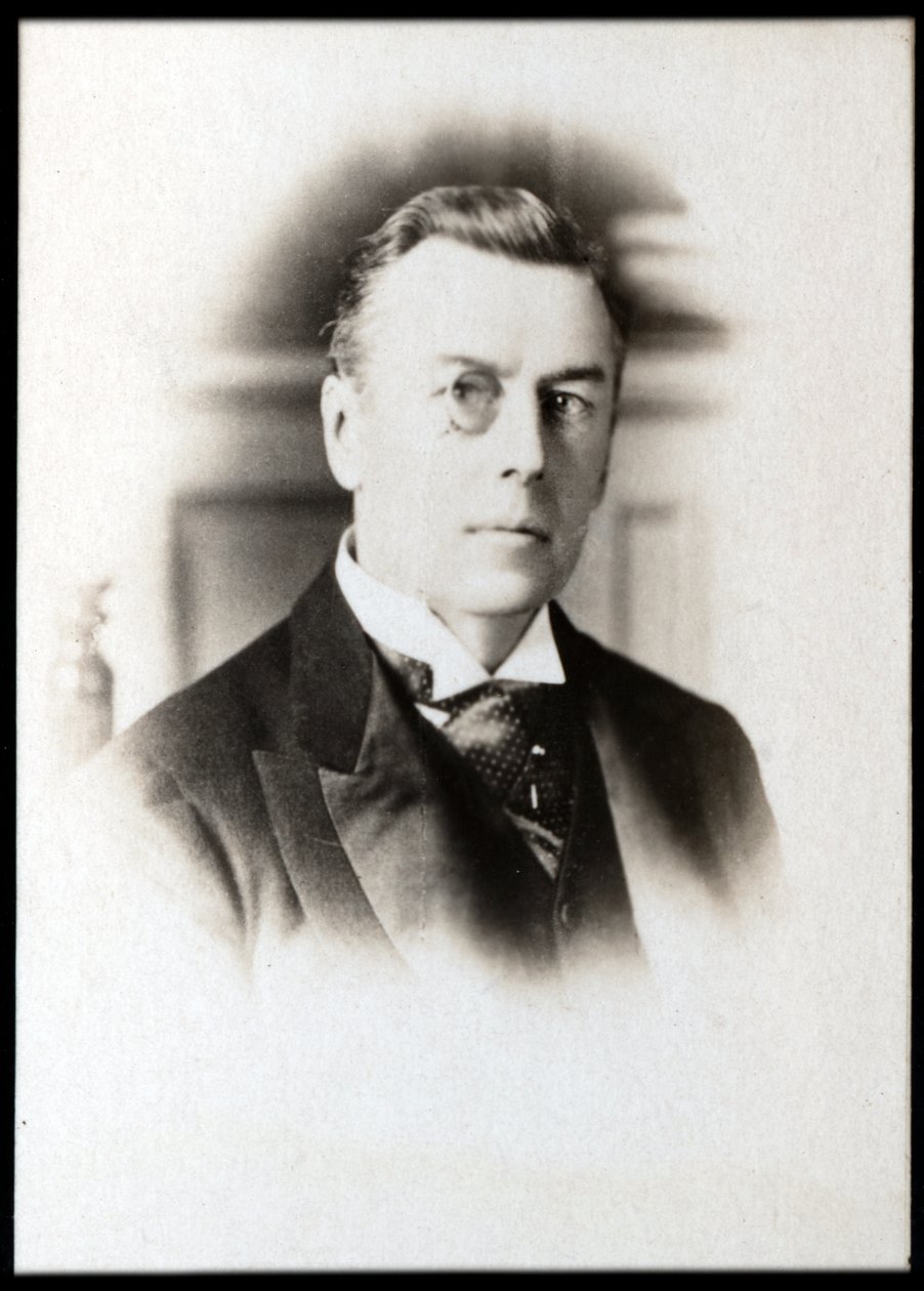 Portret lorda Josepha Chamberlaina (1836-1914), brytyjskiego biznesmena, polityka i męża stanu. autorstwa French Photographer