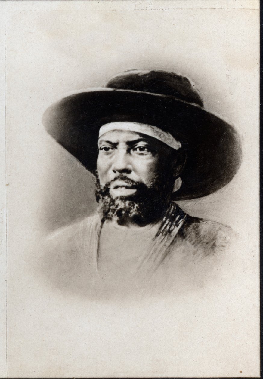 Portret Menelika II (1844-1913), cesarza Etiopii. autorstwa French Photographer