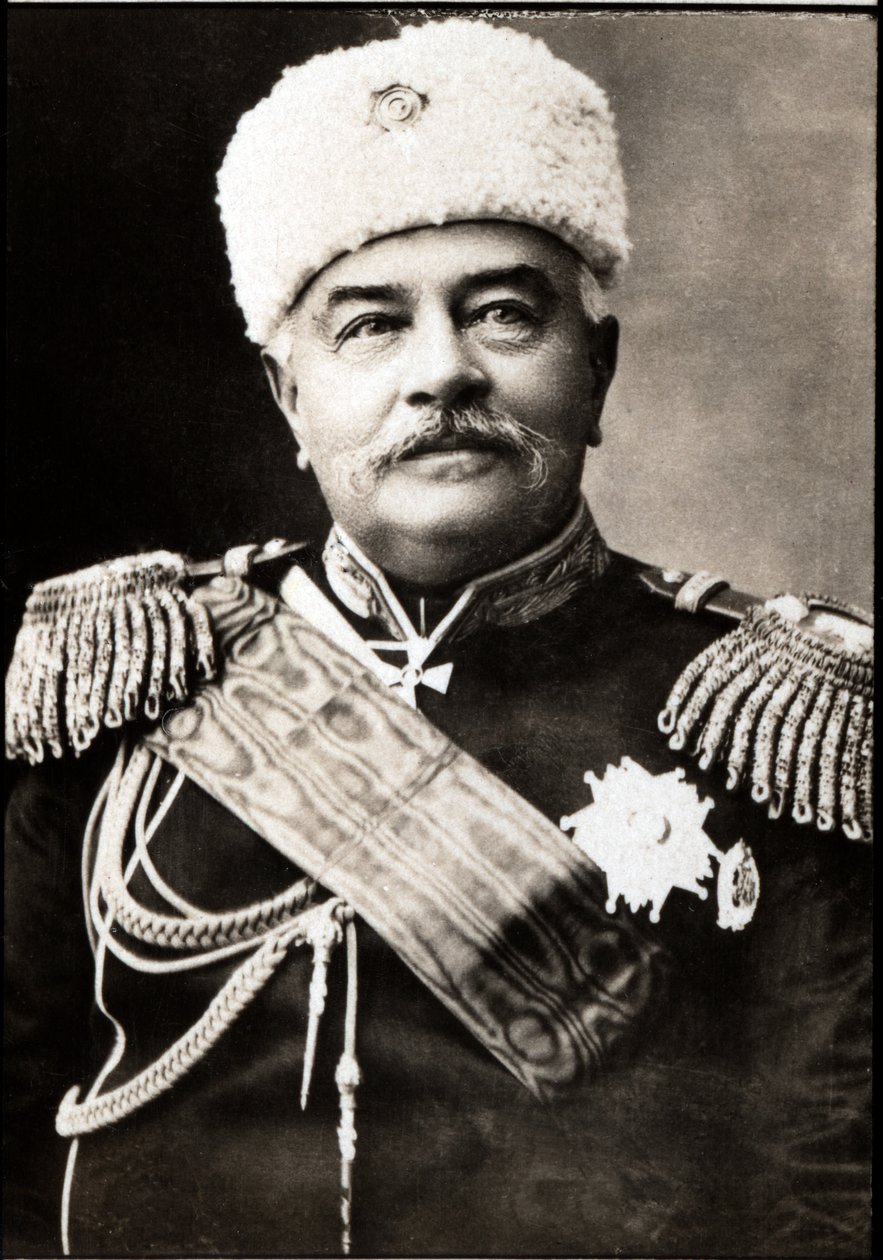 Portret Michaiła Iwanowicza Dragomirowa (1830-1905), rosyjskiego generała i pisarza wojskowego. autorstwa French Photographer
