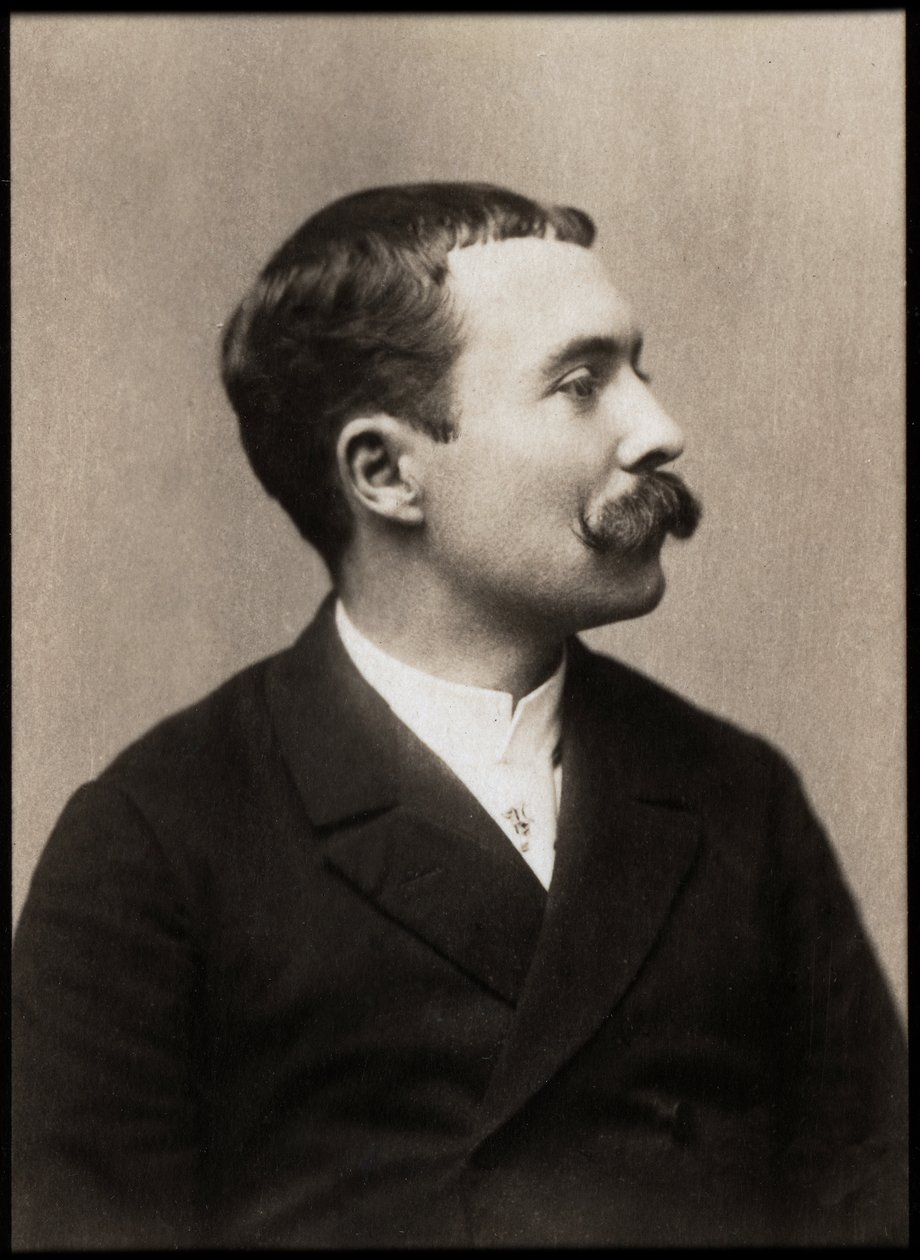 Portret Oscara Meteniera (1859-1913), francuskiego dramatopisarza i powieściopisarza. autorstwa French Photographer