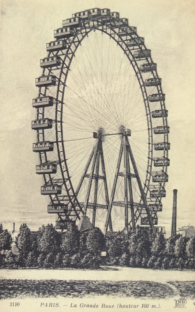 Wielkie Koło na Paris Exposition Universelle, 1900 autorstwa French Photographer