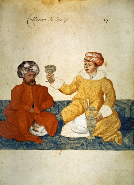 Lekki turecki posiłek, 1567 (wc na papierze) autorstwa French School