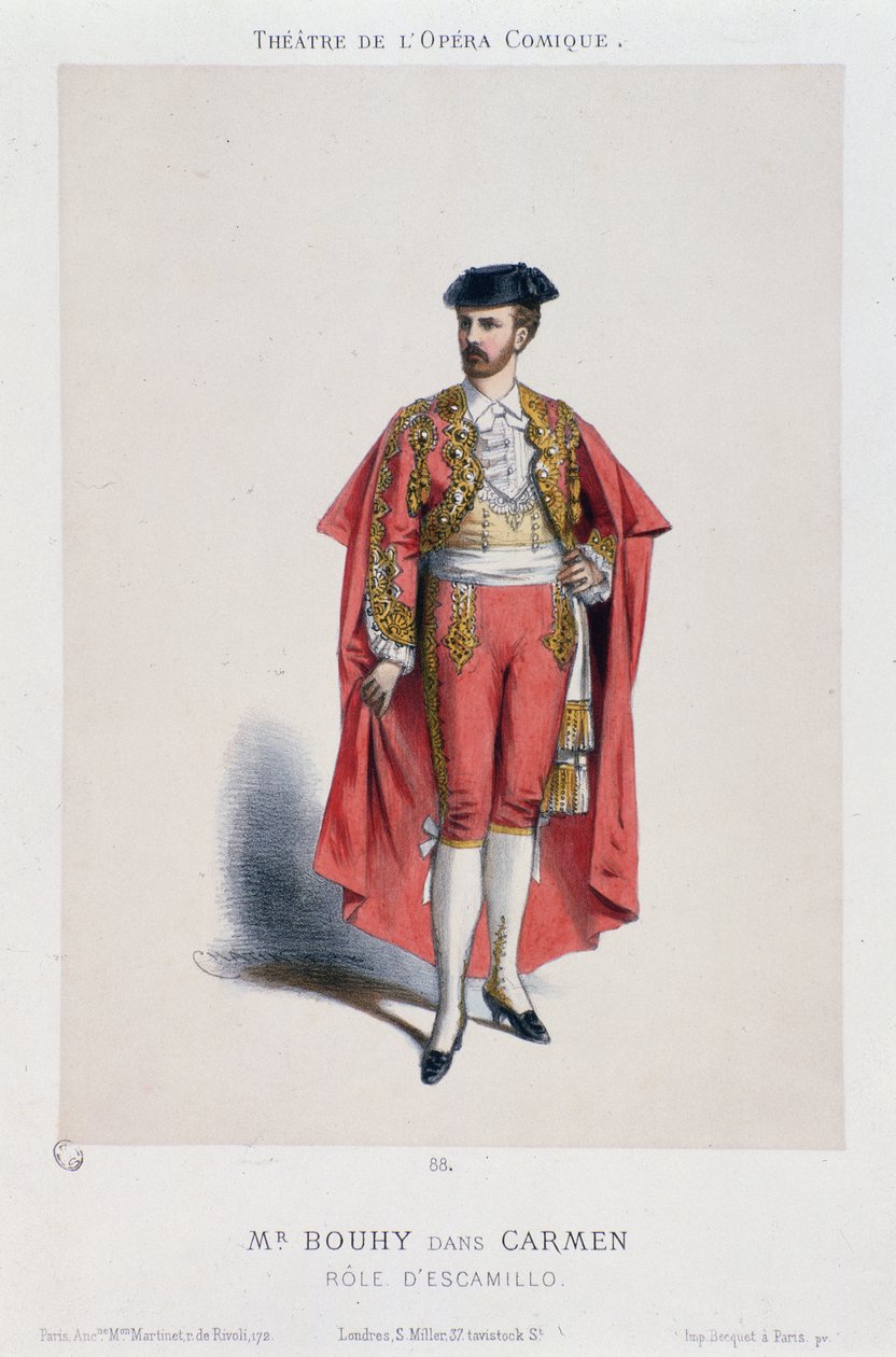 Kostium Bouhy (Escamillo) działającego w Carmen Georges Bizet autorstwa French School