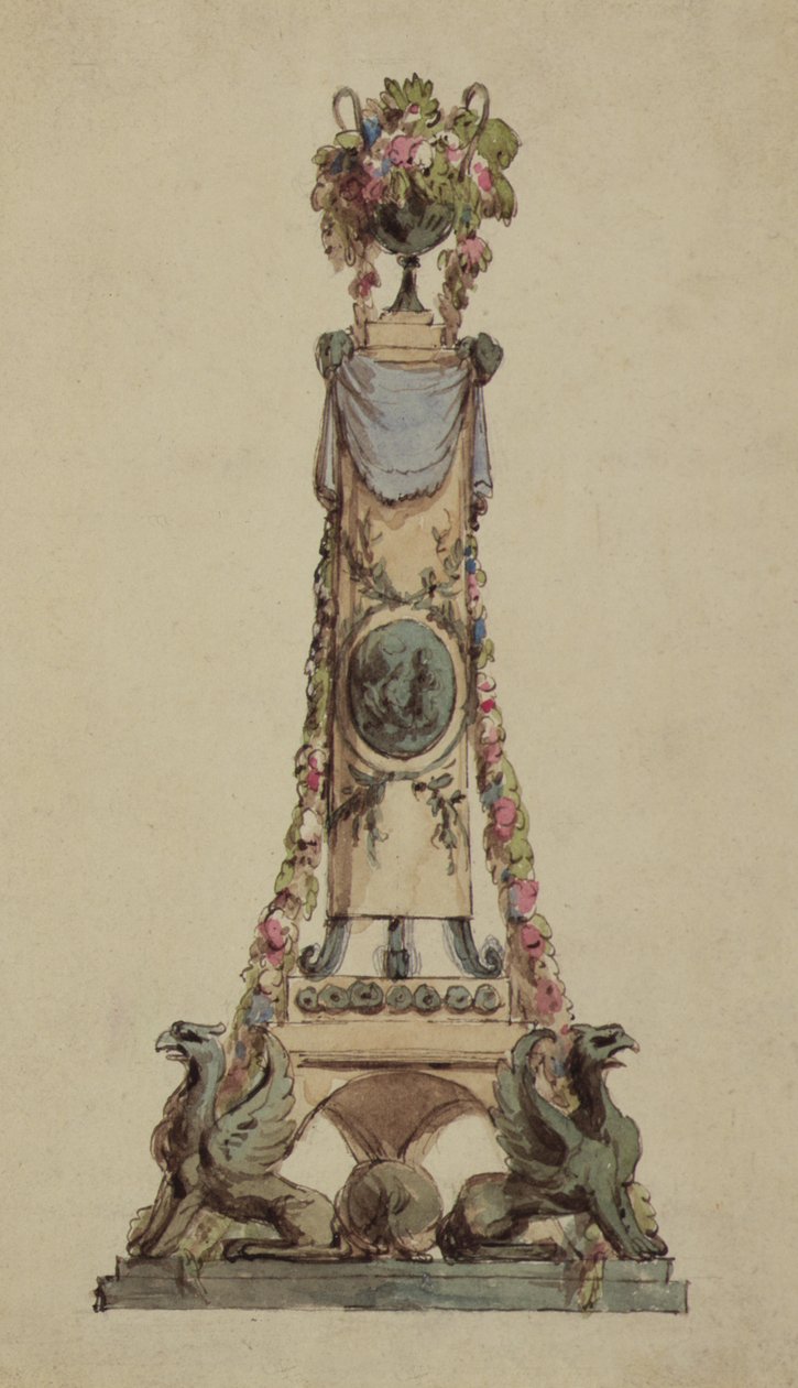 Projekt neoklasycystycznej centrali, ok. 1800 (wc na papierze) autorstwa French School