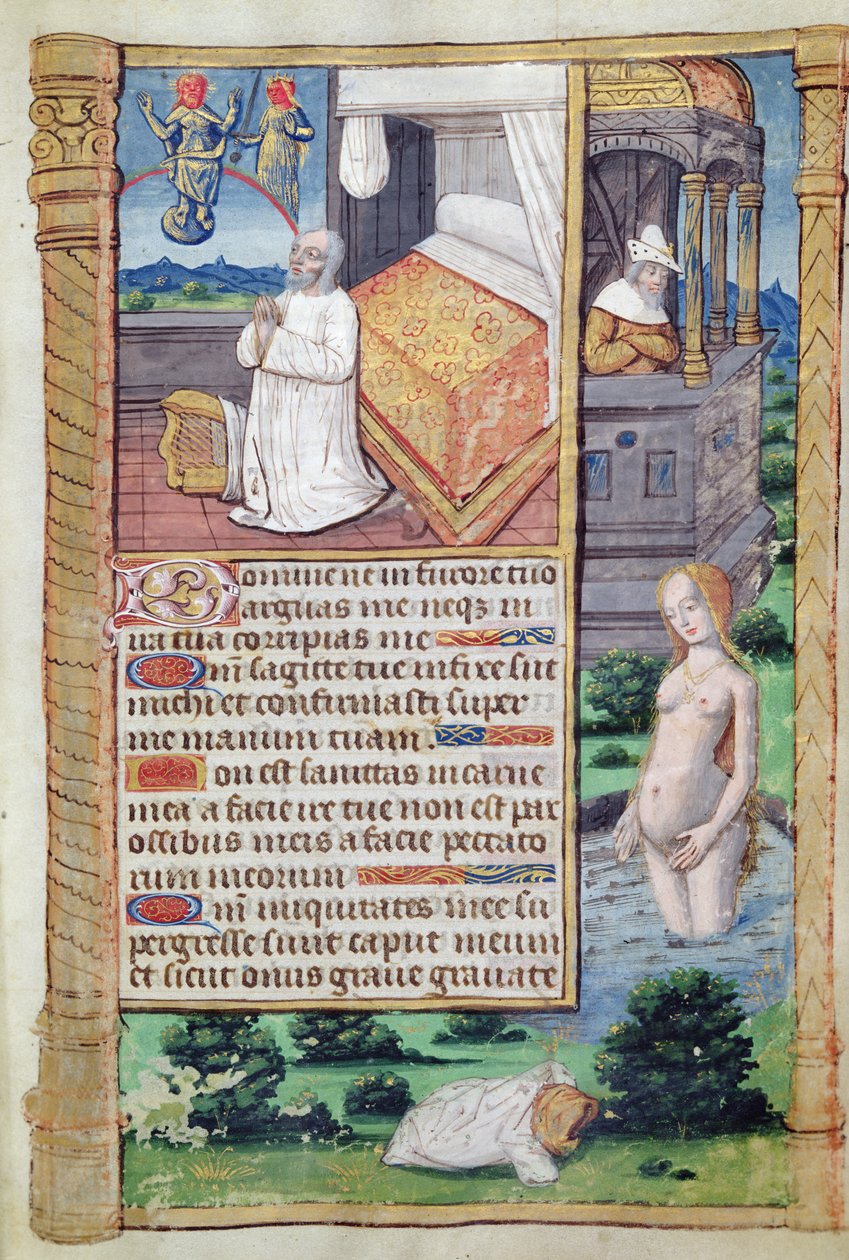Fol.51r Dawid i Batszeba, z Godziny użytkowania Rzymu autorstwa French School