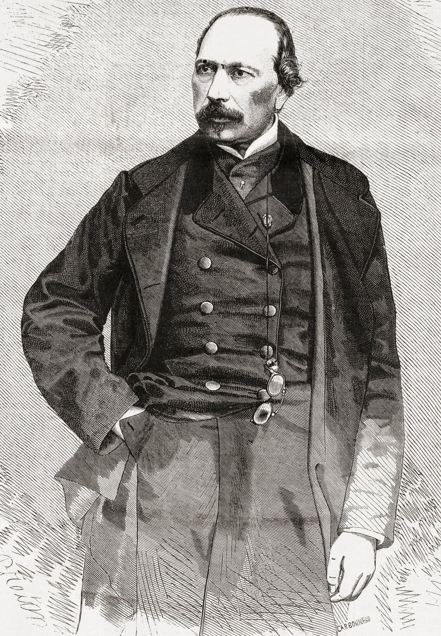 François Ponsard, z LUnivers Illustré, 1866 autorstwa French School