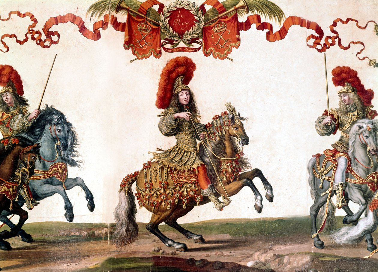 Król Francji Ludwik XIV na Wielkiej Karuzeli, miniatura, 1662 autorstwa French School