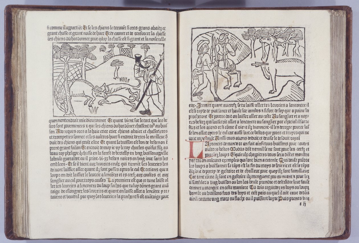 Ilustracja z Le Liurse du Roy Modus et de la Reine Racio autorstwa Henri Ferrieres, 1486 autorstwa French School