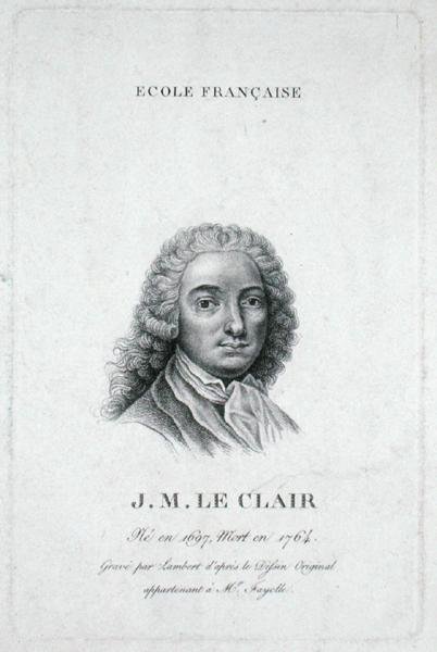 Jean-Marie Leclair (1697-1764) grawerowane przez Lamberta autorstwa French School