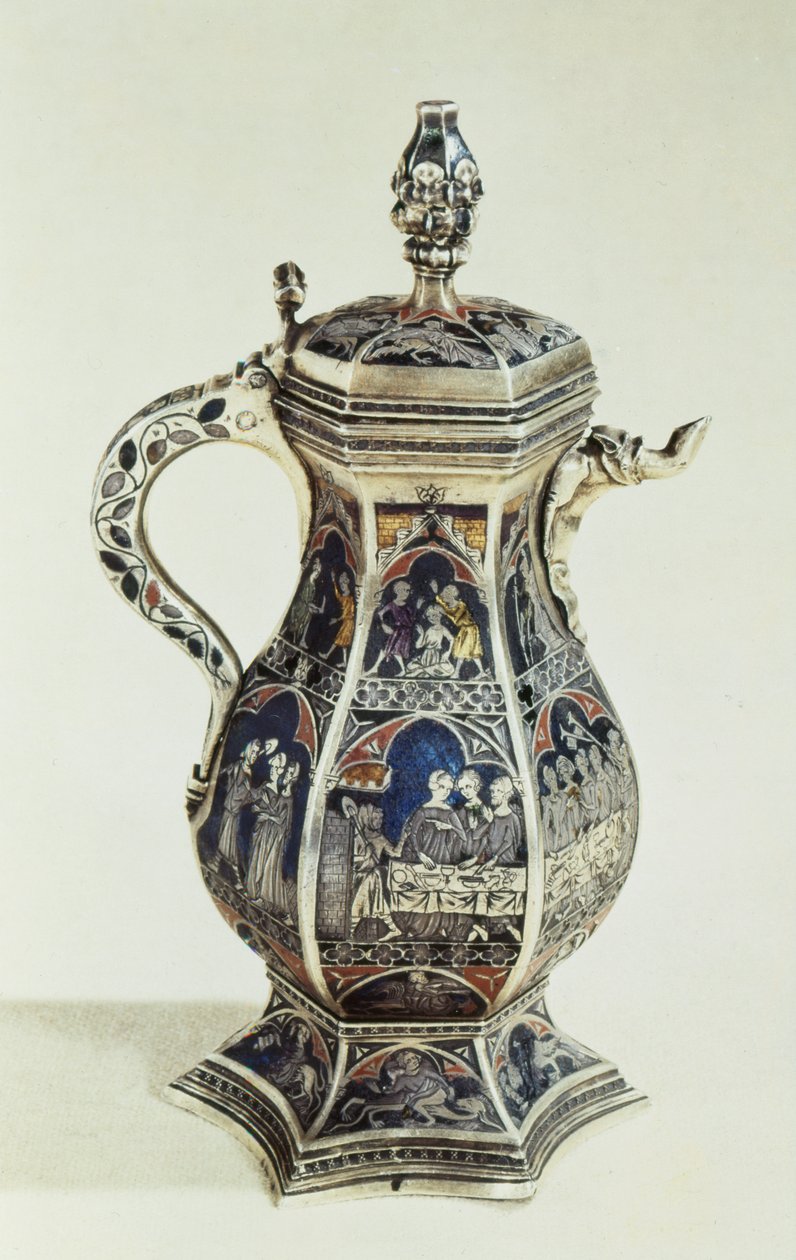 Dzbanek, 1333 (złoty z emaliowanymi panelami) autorstwa French School