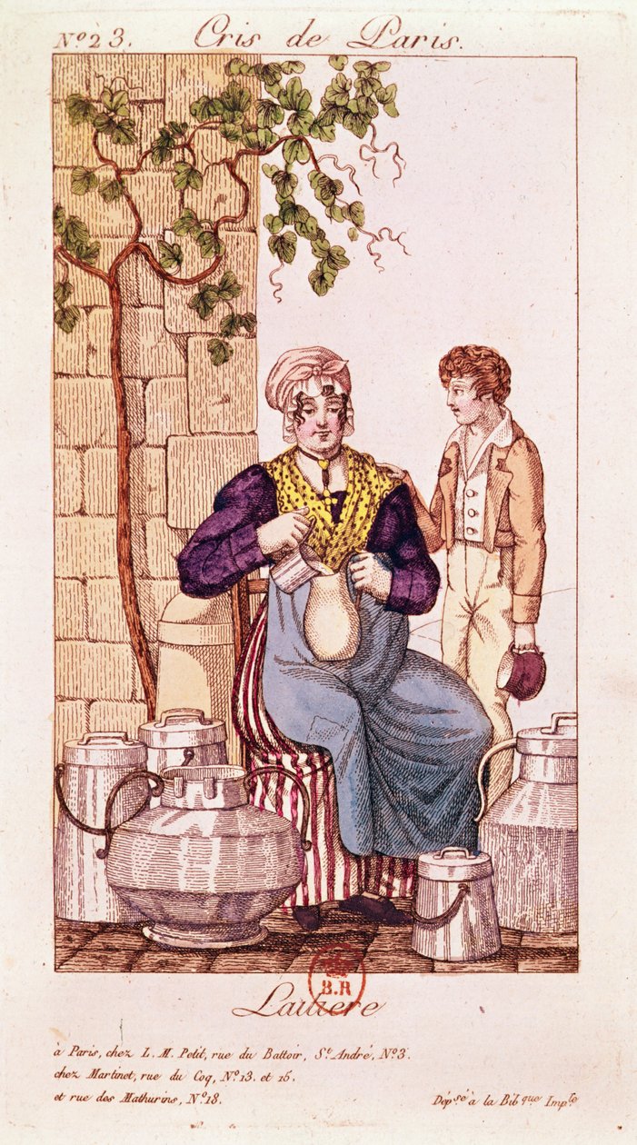 Dojarka (kolorowy grawerunek) autorstwa French School