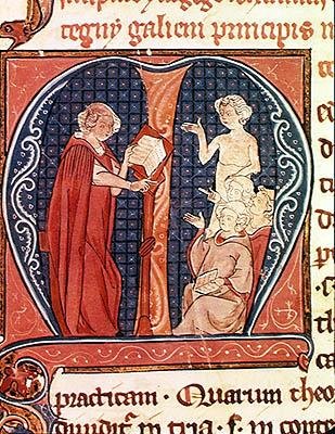 Ms 1003 f.1 Nauki lekarzy z Oeuvres de Galien Klaudiusza Galenusa (ok. 130-c.201) autorstwa French School