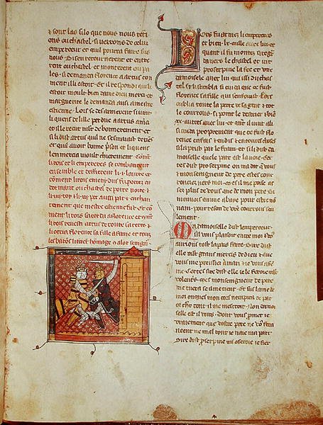 Ms 403 fol.127 Walka króla z cesarzem, z rzymskiego dArtusa autorstwa French School