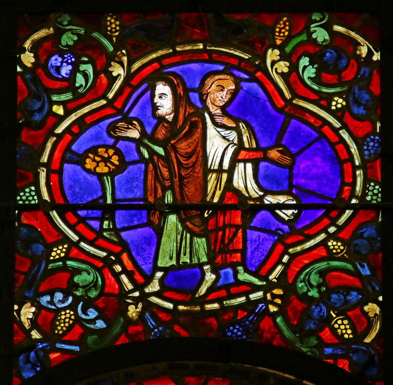 Widzowie, scena z życia św. Marcina, katedra w Chartres autorstwa French School