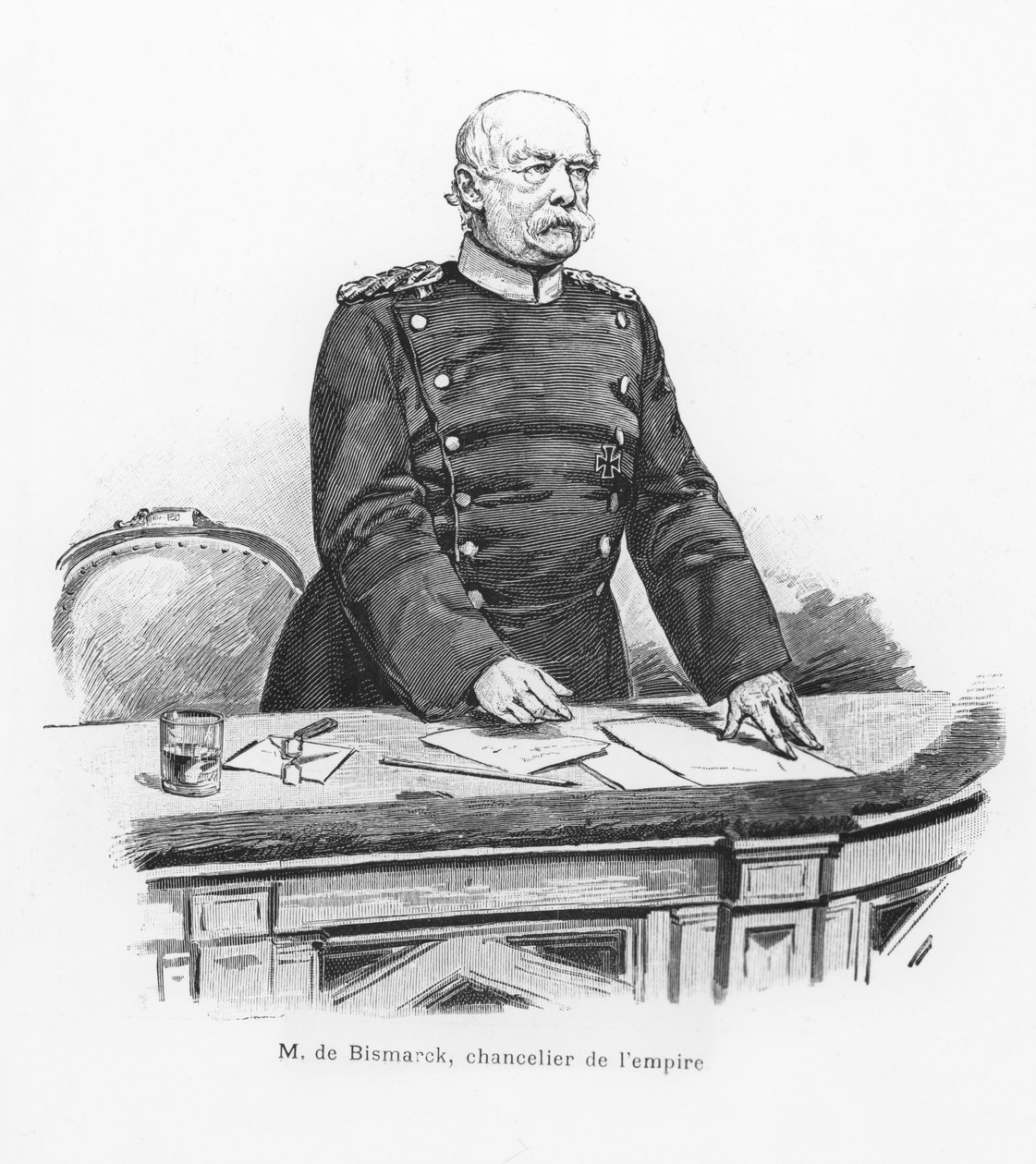 Otto von Bismarck, kanclerz cesarstwa na trybunie Reichstagu, 1889 autorstwa French School