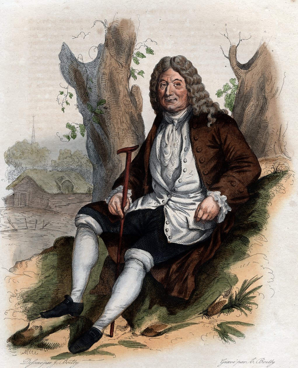 Portret Alaina Rene Lesage (Le Sage) (1668-1747), francuskiego powieściopisarza i dramaturga. autorstwa French School