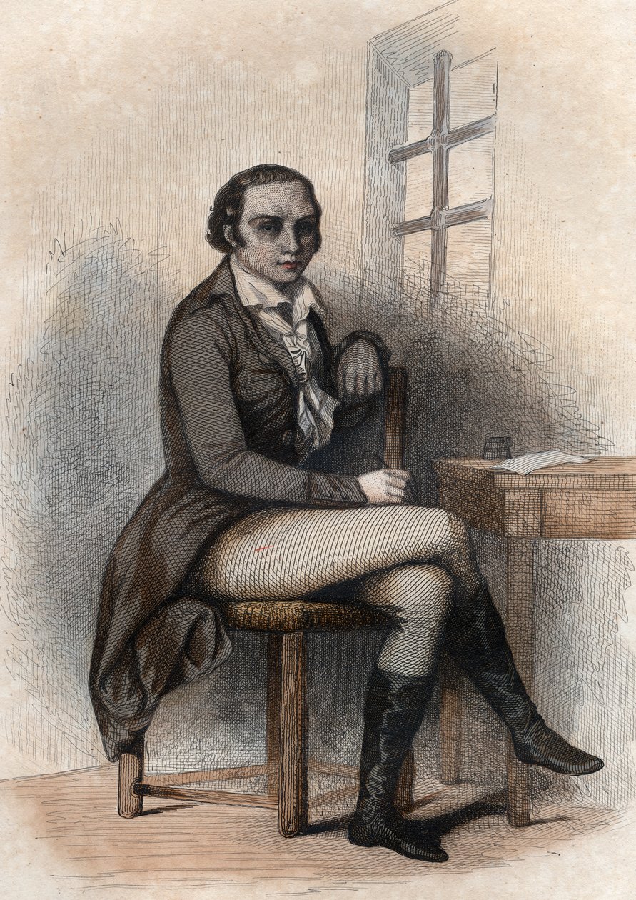 Portret Andre Marie Cheniera (1762-1794), francuskiego poety. autorstwa French School