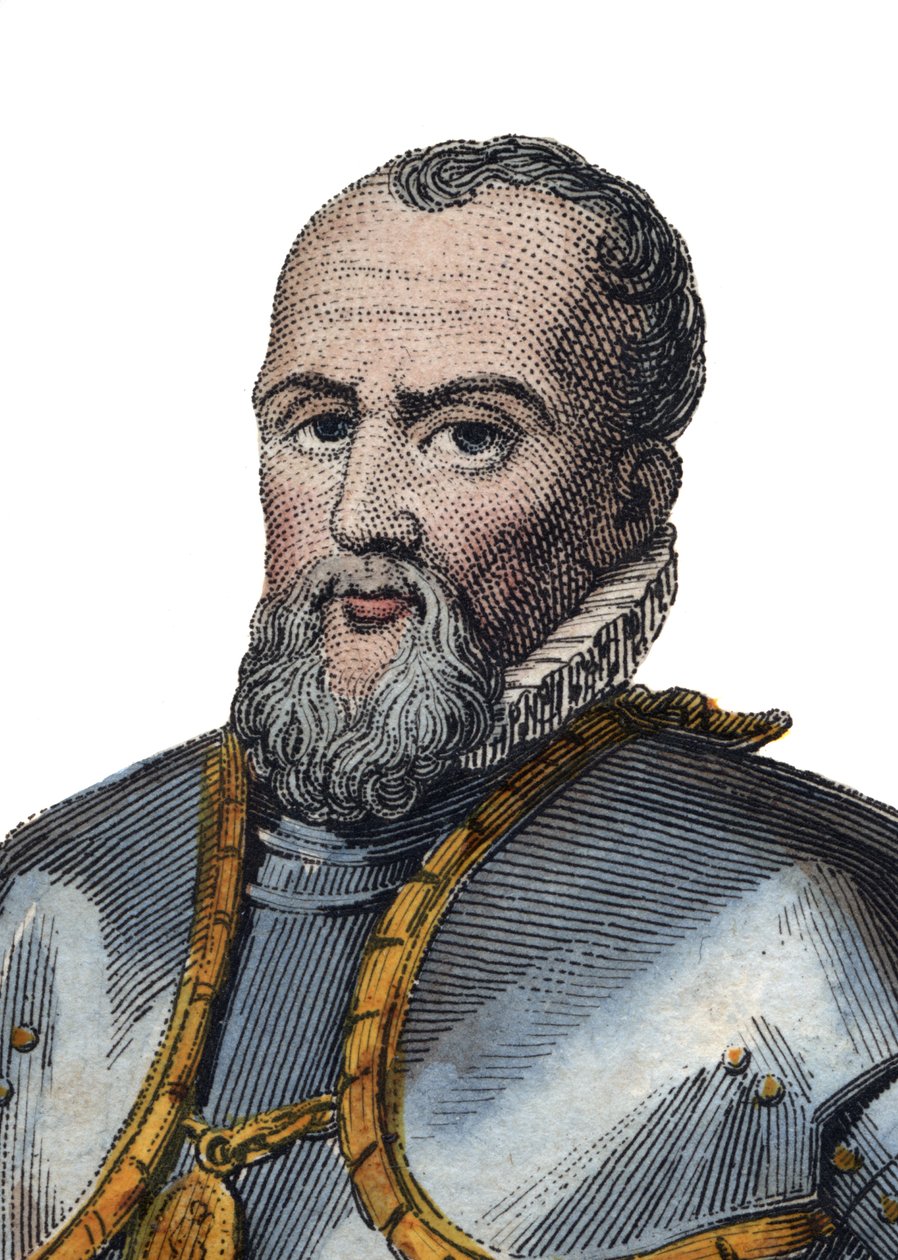 Portret Anny de Montmorency, księcia de Montmorency (1492-1567), francuskiego żołnierza, męża stanu i dyplomaty. autorstwa French School