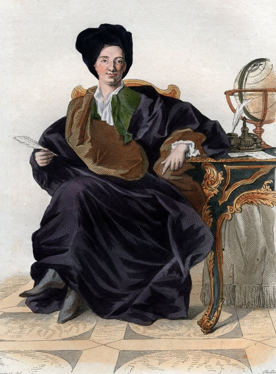 Portret Bernarda Le Bouyera (Le Bovier) de Fontenelle (1657-1757), pisarza francuskiego. autorstwa French School
