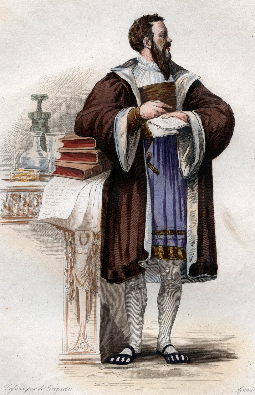Portret Klemensa des Marets zwanego Marot (1496-1544), francuskiego poety. autorstwa French School