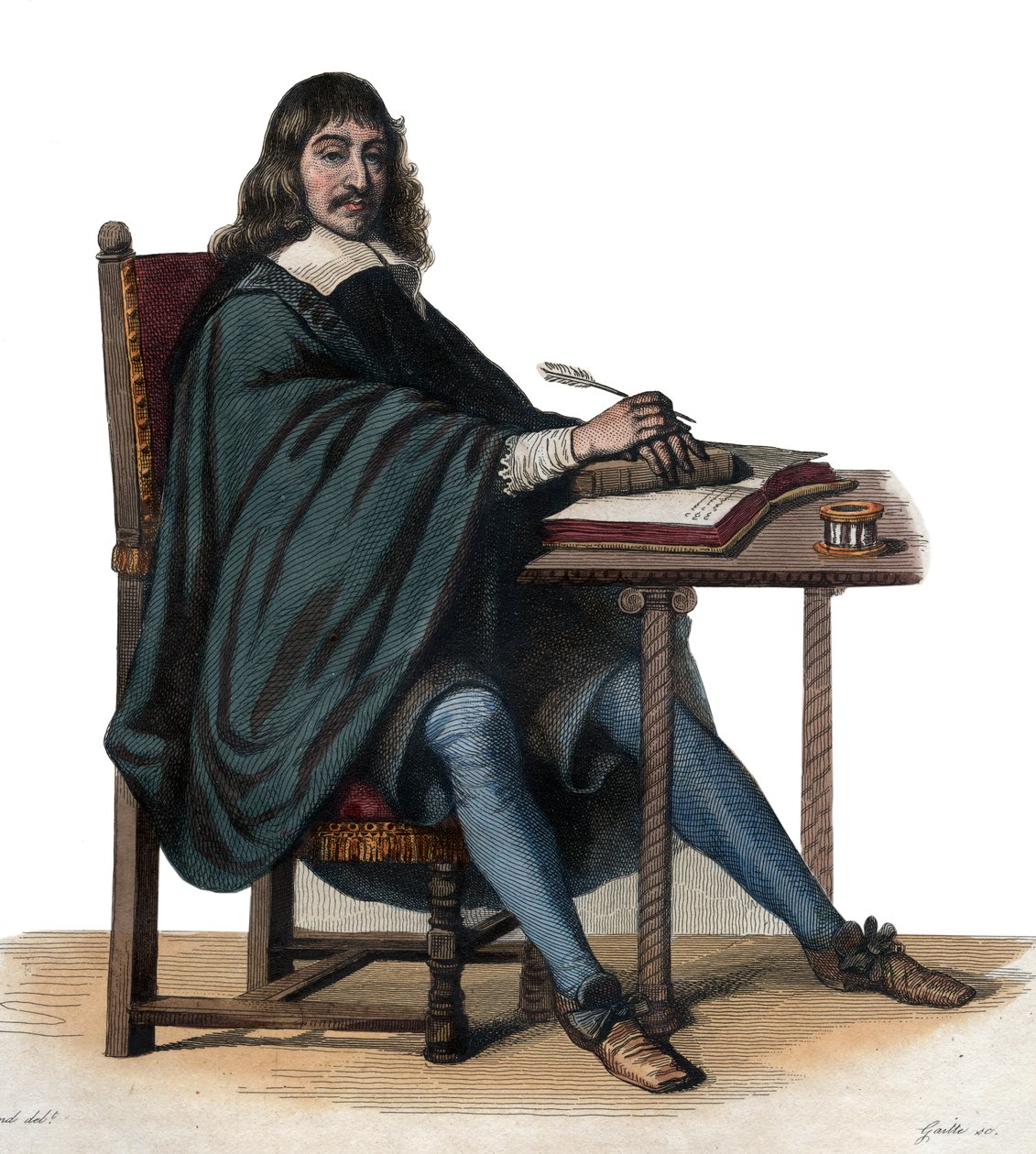 Portret Kartezjusza (1596-1650), francuskiego filozofa i pisarza. autorstwa French School