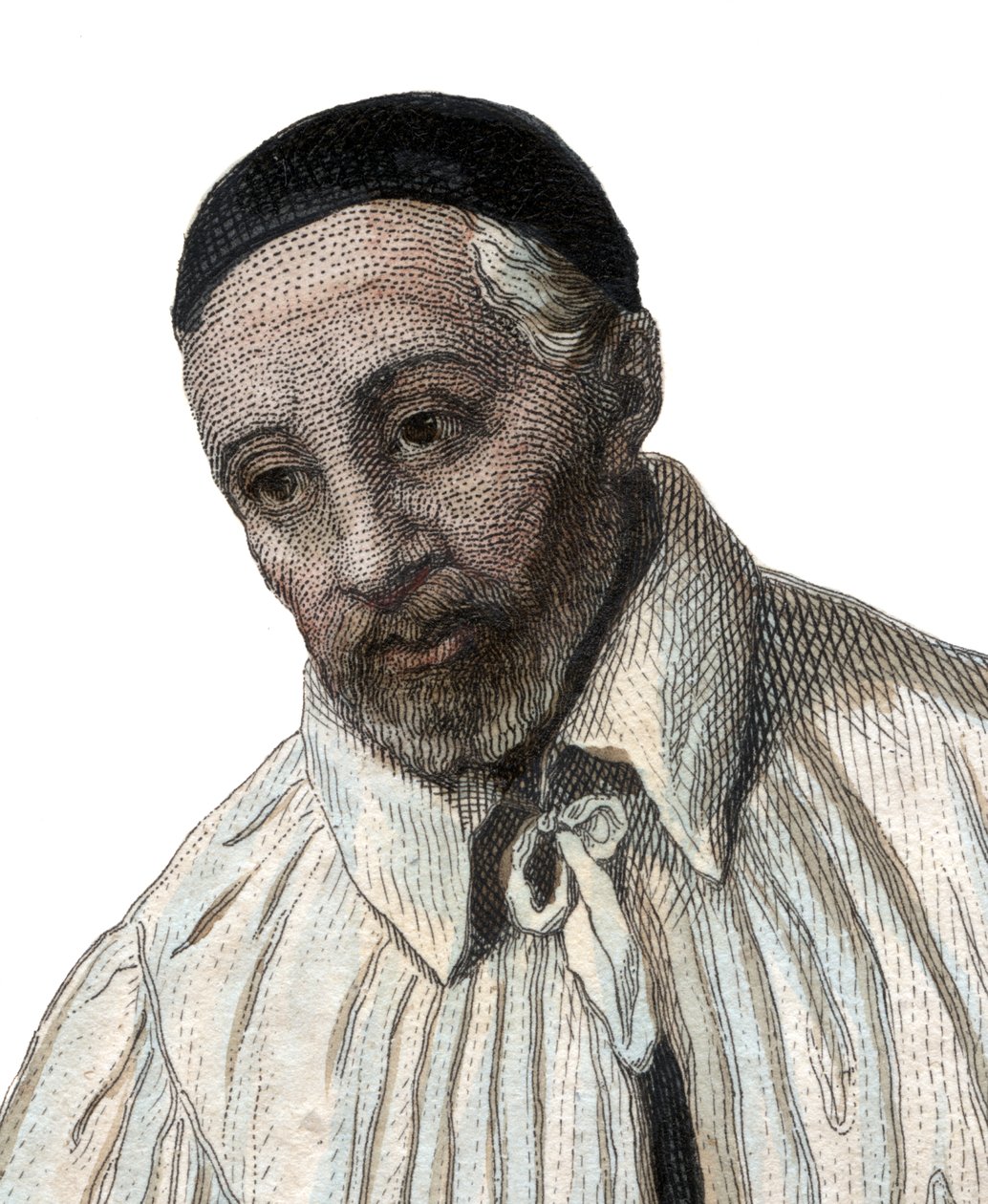 Portret św. Wincentego a Paulo (1581-1660), proboszcza Kościoła katolickiego. autorstwa French School