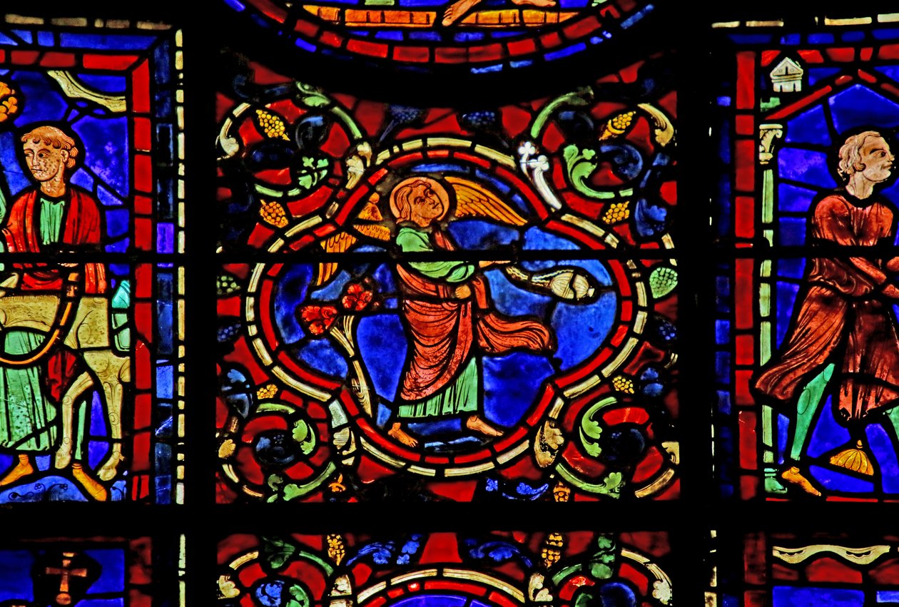 Scena z życia św. Marcina, katedra w Chartres autorstwa French School