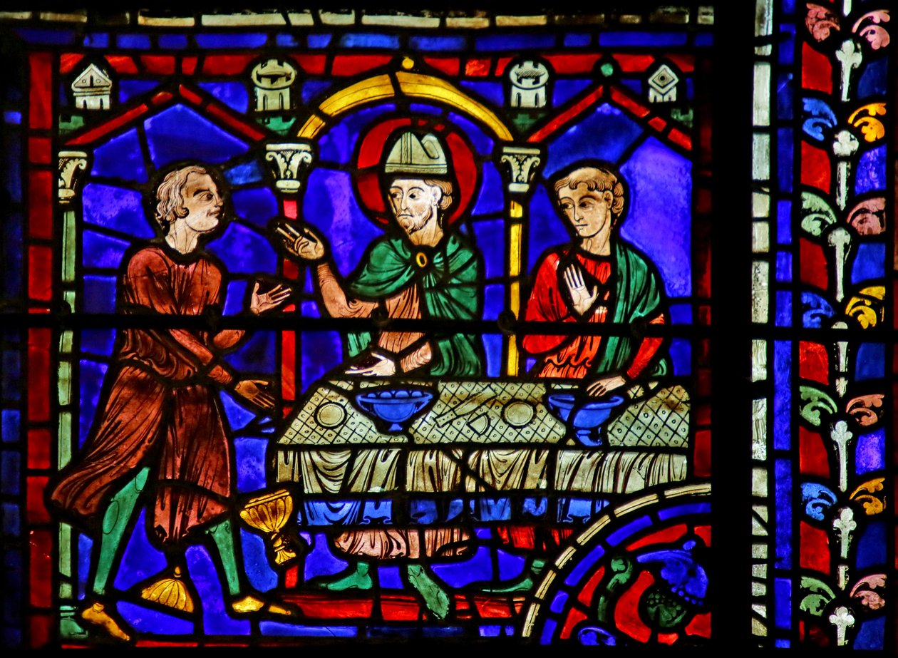 Scena z życia św. Marcina, katedra w Chartres autorstwa French School