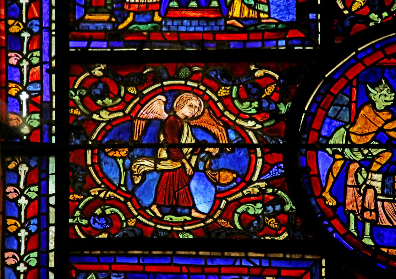 Scena iš Šv. Martyno gyvenimo, Chartres Cathedral poli autorstwa French School