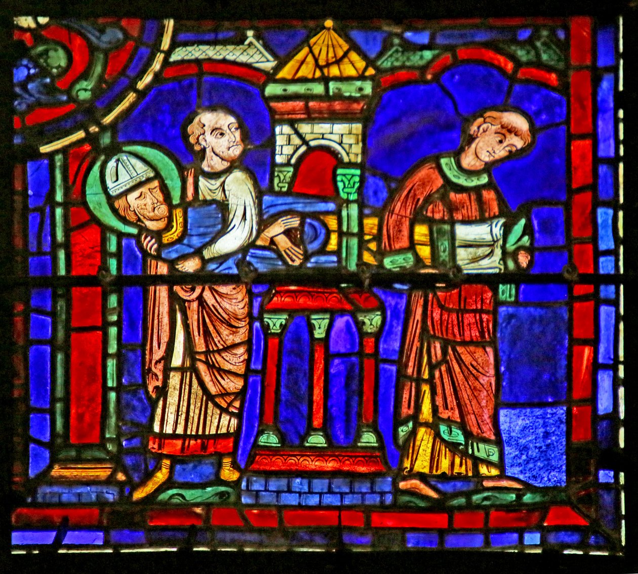 Scena z życia św. Marcina, katedra w Chartres autorstwa French School