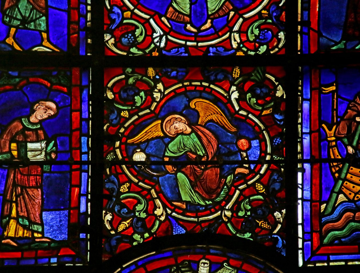 Scena iš Šv. Martyno gyvenimo, Chartres Cathedral poli autorstwa French School