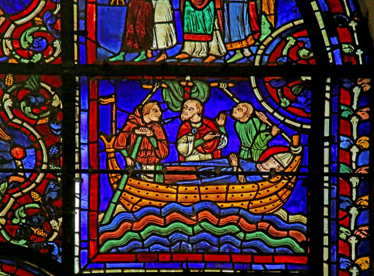 Scena z życia św. Marcina, katedra w Chartres autorstwa French School