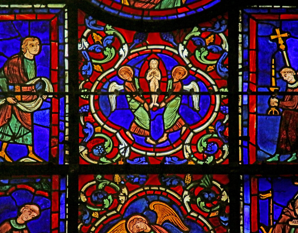 Scena iš Šv. Martyno gyvenimo, Chartres Cathedral poli autorstwa French School