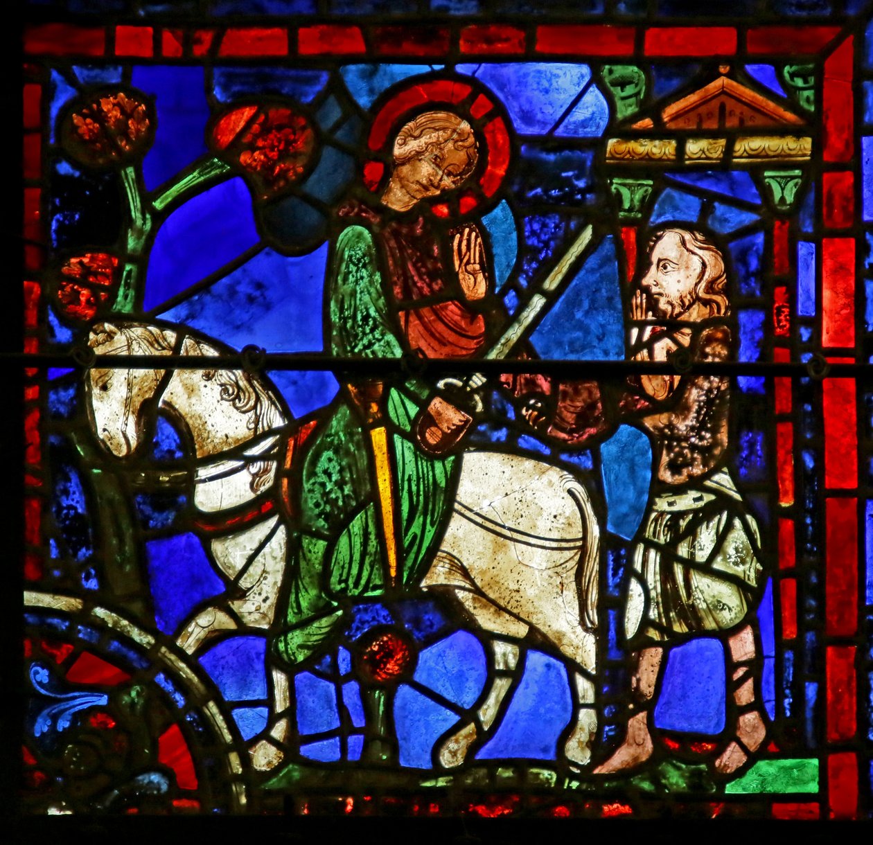 Scena z życia św. Marcina, katedra w Chartres autorstwa French School