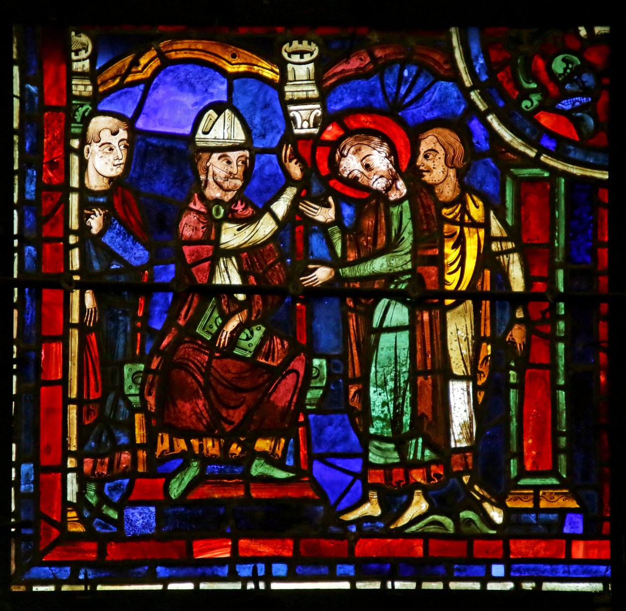 Scena z życia św. Marcina, katedra w Chartres autorstwa French School