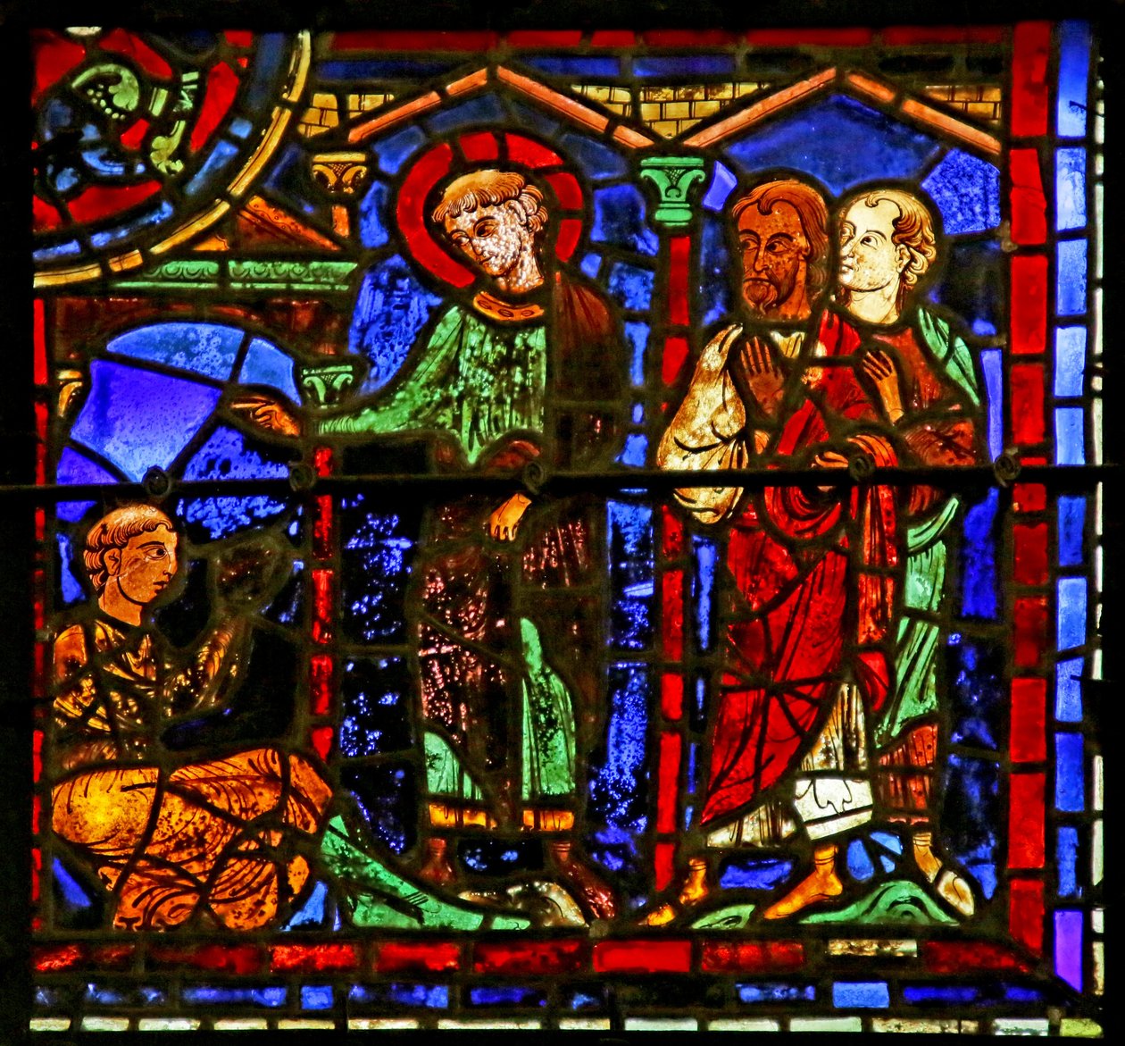 Scena iš Šv. Martyno gyvenimo, Chartres Cathedral poli autorstwa French School