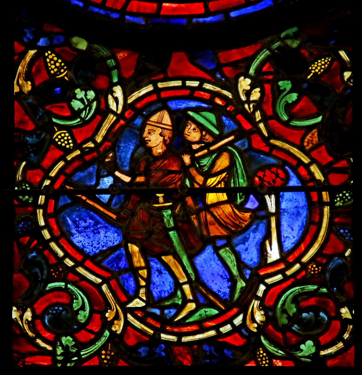 Du piktadariai, scena iš Šv. Martyno gyvenimo, Chartres Cathedral poli autorstwa French School