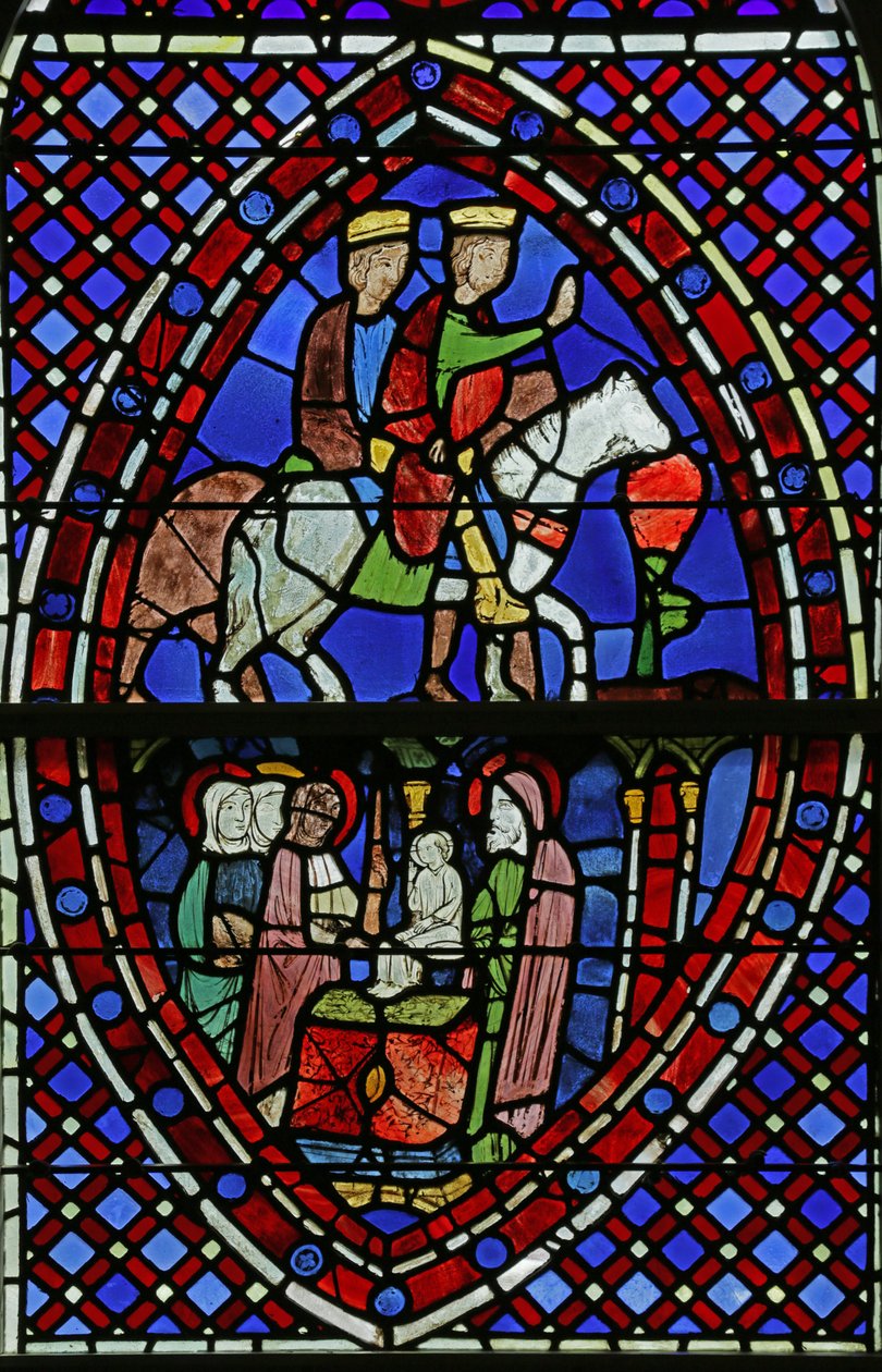 Okno przedstawiające panele z Sainte Chapelle autorstwa French School