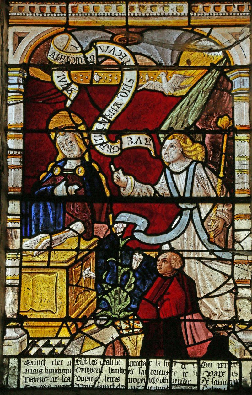 Annunciation poli-г дүрсэлсэн цонх autorstwa French School