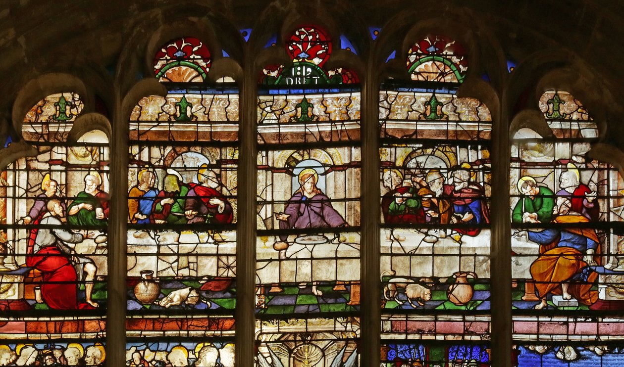 Okno przedstawiające Ostatnią Wieczerzę (według Raimondi, Rafaela) autorstwa French School