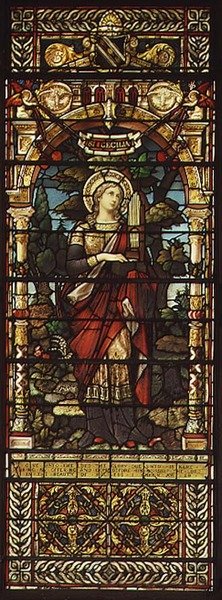 St. Cecilia, Mayer and Co., firma z siedzibą w Monachium działająca w Wielkiej Brytanii, ok. 1885 (witraż) autorstwa German School