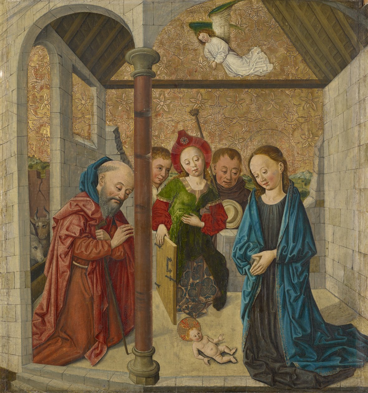 Narodzenia, 1458 (media mieszane na drewnie) autorstwa German School
