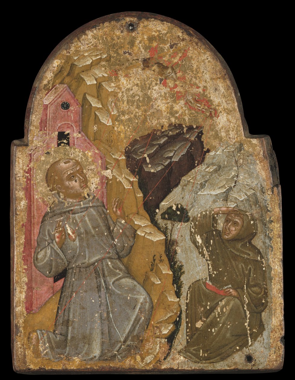 Ikona Stygmatyzacji św. Franciszka (tempera jajeczna na panelu) autorstwa Greek School