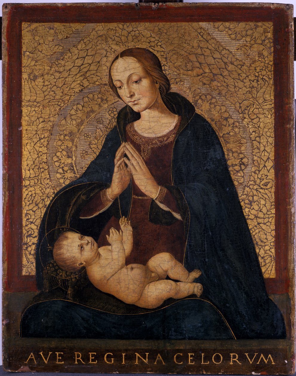 Modląca się Madonna z Dzieciątkiem, ok. 1500 (tempera na drewnie topoli) autorstwa Italian School