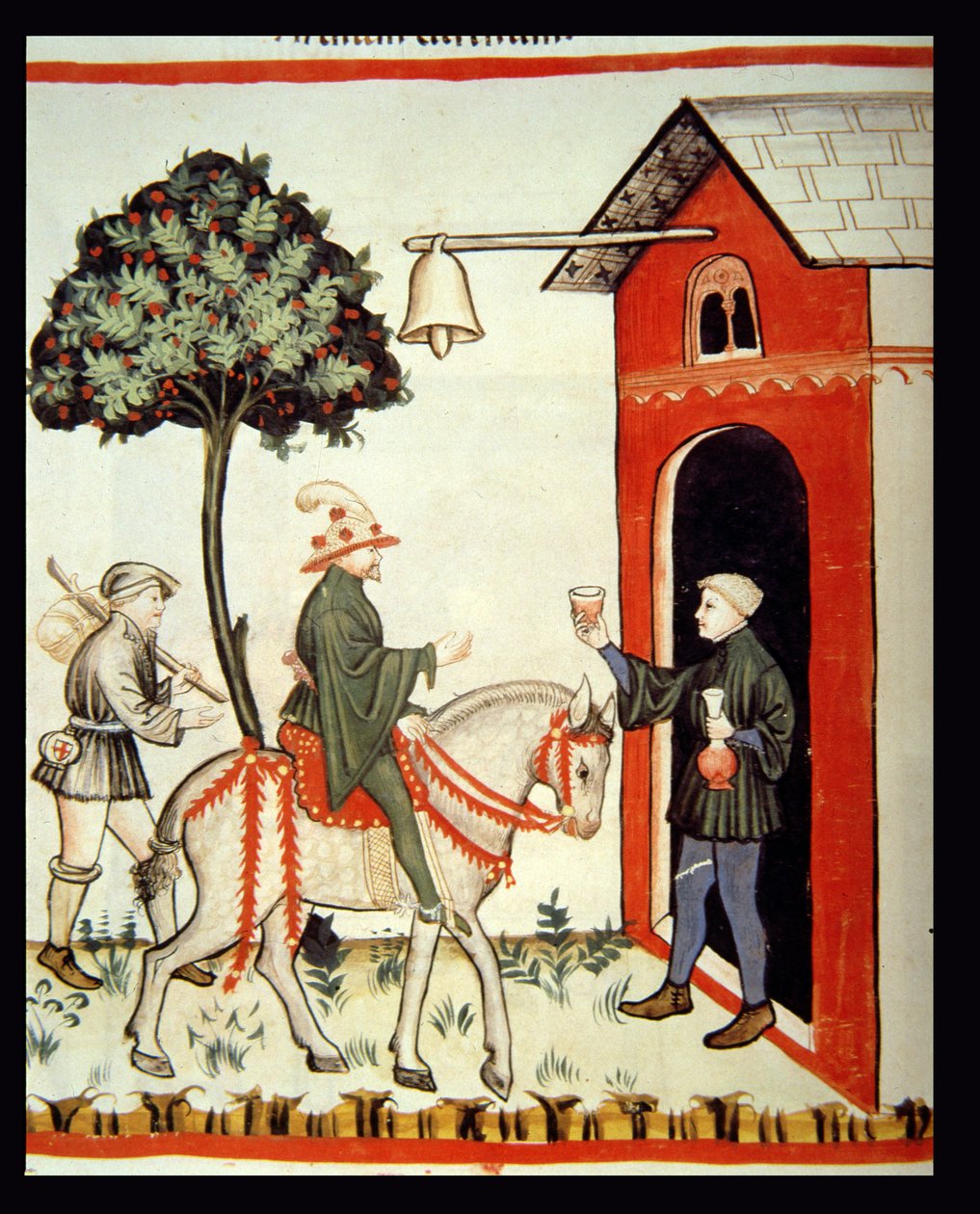 Nova 2644 fol.87v Kieliszek Czerwonego Wina, z Tacuinum Sanitatis Codex Vindobonensis autorstwa Italian School