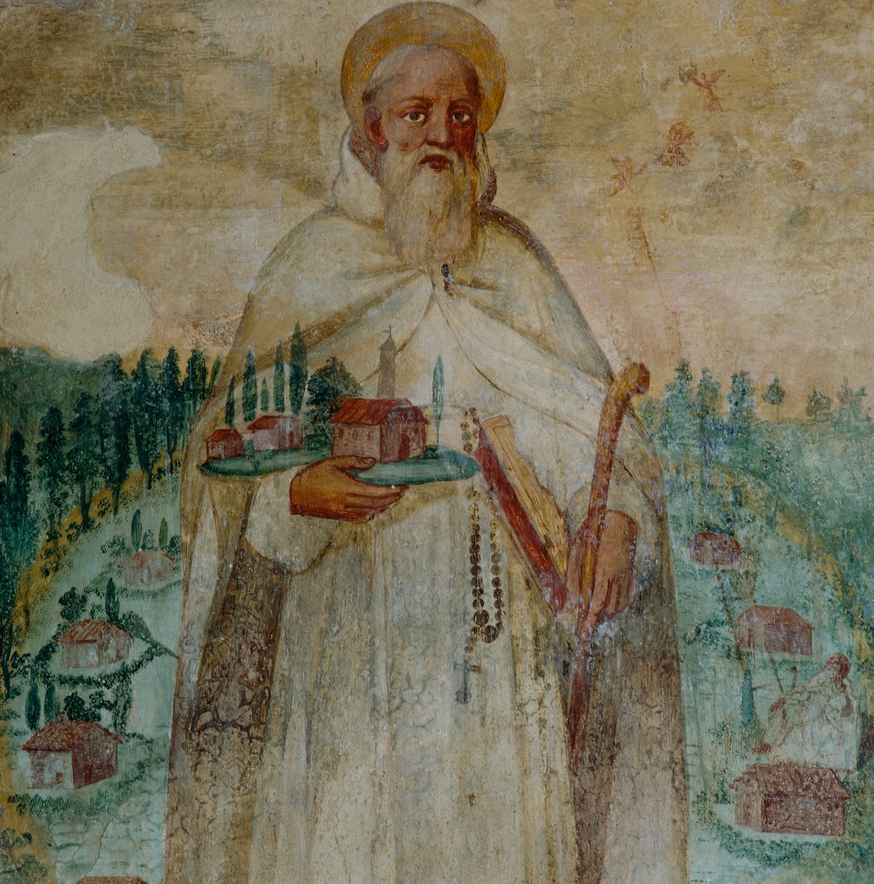 Św. Romuald, założyciel Klasztoru Kartuzów w Kameduli, detal autorstwa Italian School