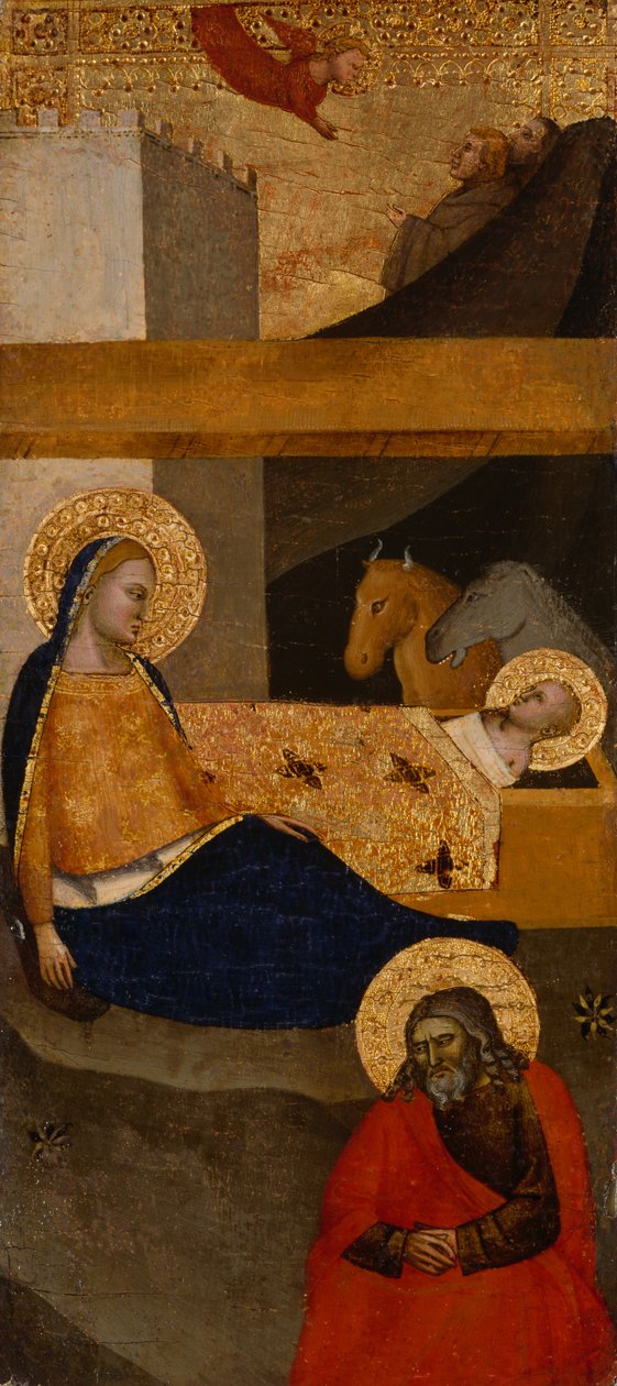 Narodzenia, c. 1360-1380 (tempera i złoty liść na drewnie) autorstwa Italian School