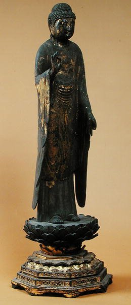 Statuetka Amidy, okres Muromachi (pozłacane drewno) autorstwa Japanese School